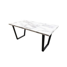 Стол Greus marble 1600x900x750 E6811 Белый мрамор