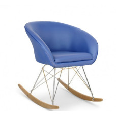 Кресло скалка Мурат R синяя экокожа
