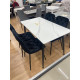 Обідній керамічний стіл TM-100 білий мармур + чорний