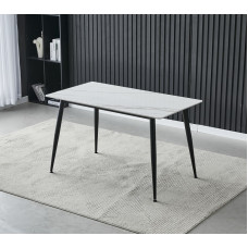 Обеденный керамический стол TM-100 олимп вайт + черный