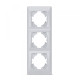 Рамка срібний шовк на 3 місця вертикальна videx binera