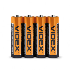 Батарейка солевая videx r6p/aa 4шт shrink
