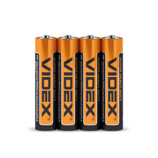 Батарейка солевая videx r03p/aaa 4шт shrink
