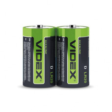 Батарейка щелочная videx lr20/d 2шт shrink