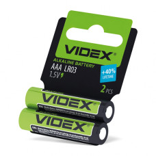 Батарейка щелочная videx lr03/aaa 2шт shrink card