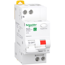 Диференціальний автоматичний вимикач resi9 schneider electric 16 а, 30 мa, 1p+n, 6ка, крива с, тип а