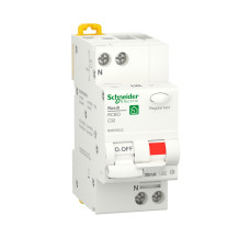 Диференціальний автоматичний вимикач resi9 schneider electric 32 а, 30 мa, 1p+n, 6ка, крива с, тип а