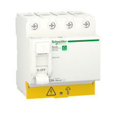Диференціальний вимикач навантаження resi9 schneider electric 63 a, 100 мa, 4p, тип ас