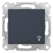 Кнопочный выключатель с символом "свет" sedna графит