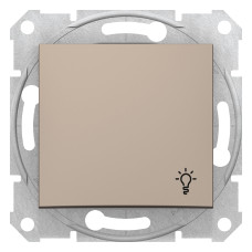 Кнопочный выключатель с символом "свет" sedna титан