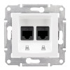 Двойная компьютерная розетка RJ45 STP 6 sedna белый