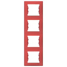 Рамка 4-постовая вертикальная красный.