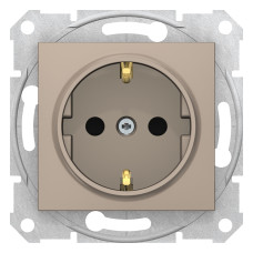 Розетка із заземленням та зі шторками sedna титан