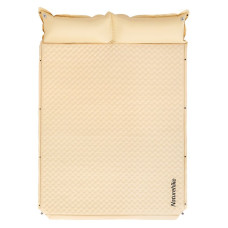 Самонадувний килимок двомісний з подушкою Naturehike CNK2300DZ014, 60 мм, бежевий