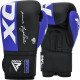 Боксерські рукавиці RDX F4 Boxing Sparring Gloves Hook&Loop BLUE/BLACK 10 унцій (капа у комплекті)