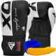 Боксерские перчатки RDX F4 Boxing Sparring Gloves Hook&Loop WHITE/BLACK 14 унций (капа в комплекте)