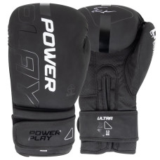 Боксерские перчатки PowerPlay 3024 Ultra Mat Черно-Белые 12 унций