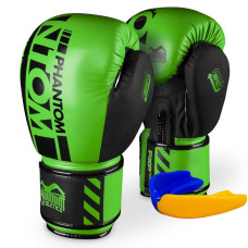 Боксерские перчатки Phantom APEX Neon Green 14 унций (капа в подарок)