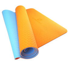 Килимок для йоги та фітнесу U-POWEX TPE Yoga mat Orange/Blue (183х61х0.6)