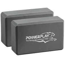 Блоки для йоги 2 шт. PowerPlay 4006 Yoga Brick EVA Сірі (пара)