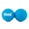 Массажный двойной мяч силиконовый PowerPlay PP-4355 Silicone Lacrosse Peanut Ball (6.3*12.6см.) Синий