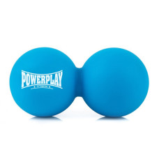 Масажний силіконовий подвійний м'яч PowerPlay PP-4355 Silicone Lacrosse Peanut Ball (6.3*12.6см.) Синій