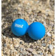 Масажний силіконовий подвійний м'яч PowerPlay PP-4355 Silicone Lacrosse Peanut Ball (6.3*12.6см.) Синій