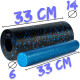 Масажний ролик (роллер) гладкий PowerPlay PP-4348 2 in 1 EPP Foam Roller Чорно/Синій (33x14см.)