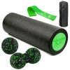Набор для массажа и йоги PowerPlay PP_4094 EPP (ролик 30*15 + 2-я мячи) Green + резинка 5.5 кг.