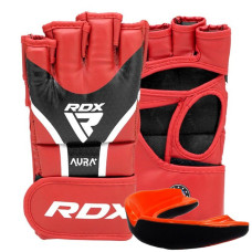 Перчатки ММА RDX AURA PLUS T-17 Red/Black M (капа в комплекте)