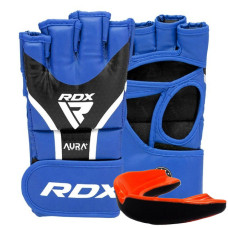 Рукавиці для ММА RDX AURA PLUS T-17 Blue/Black M (капа у комплекті)