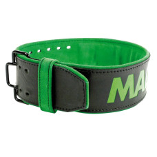 Пояс для важкої атлетики MadMax MFB-302 Quick Release Belt шкіряний Black/Green M