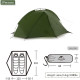 Палатка двухместная Naturehike Tagar NH17T180-J, темная зеленая