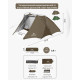 Палатка двухместная Naturehike CNK2300ZP040, коричневая