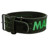 Пояс для важкої атлетики MadMax MFB-301 Suede Single Prong шкіряний Black/Green L