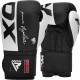 Боксерские перчатки RDX F4 Boxing Sparring Gloves Hook&Loop WHITE/BLACK 16 унций (капа в комплекте)