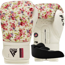 Боксерские перчатки RDX FL-6 WHITE-8 унций (капа в комплекте)