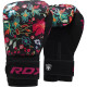 Боксерские перчатки RDX FL-3 FLORAL BLACK-8 унций (капа в комплекте)