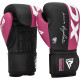 Боксерские перчатки RDX REX F4 PINK/BLACK-8 унций (капа в комплекте)