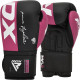 Боксерские перчатки RDX REX F4 PINK/BLACK-8 унций (капа в комплекте)