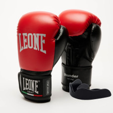 Боксерские перчатки Leone GN383 THUNDER Red 10 унций (капу в комплекте)