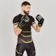 Боксерские перчатки Leone GN110F REVO FLUO Black 14 унций (бинты 4 м. в комплекте)