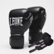 Боксерские перчатки Leone GN111 THE GREATEST Black 18 унций (бинты 4 м. в комплекте)