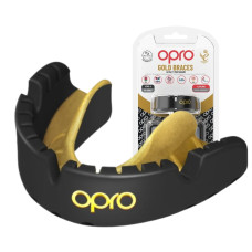 Капа OPRO Gold Braces под брекеты взрослая (возраст 11+) Blackl/Gold (art.102506001)