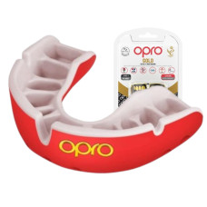 Капа OPRO Gold взрослая (возраст 11+) Red/Pearl (art.102504004)