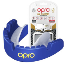 Капа OPRO Gold Braces под брекеты взрослая (возраст 11+) Dark Blue/Pearl (art.102506002)