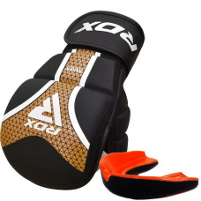 Перчатки для ММА (Греплинговые перчатки) RDX SHOOTER AURA PLUS T-17 Black Golden S капа в комплекте