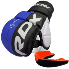 Перчатки для ММА (Греплинговые перчатки) RDX T6 Plus Rex Blue M (капа в комплекте)