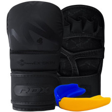 Перчатки для ММА (Греплинговые перчатки) RDX T15 Noir Inner Matte Black S