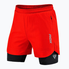 Компрессионные шорты для RDX MMA T16 2-в-1 RED/BLACK-S